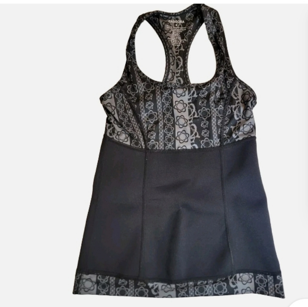 Zaggora Black Neoprene Racerback Tank Top